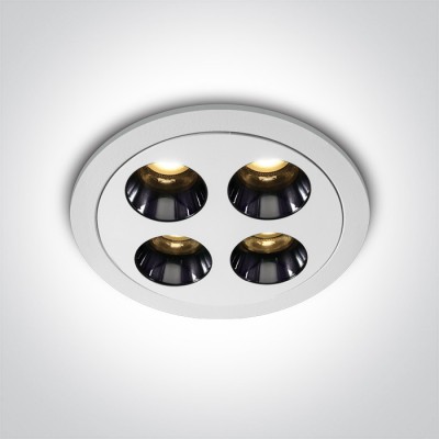 LOVAN BI R 10W Stropní podhledové, bodové, Darklight, svítidlo, těleso kov, povrch bílá, LED 10W, 700lm, teplá 3000K, vyzař. úhel 38°, Ra90, 230V, IP20, tř.2, rozměry d=85mm, h=38mm.