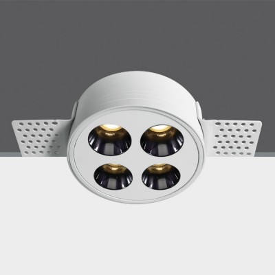 LOVAN BI R 10W bezrámečkový Stropní podhledové, bezrámečkové, bodové, Darklight, svítidlo, těleso kov, povrch bílá, LED 10W, 700lm, teplá 3000K, vyzař. úhel 38°, Ra90, 230V, IP20, tř.2, rozměry d=77mm, h=38mm.