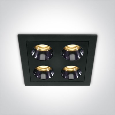 LOVAN BI SQ 10W Stropní podhledové, bodové, Darklight, svítidlo, těleso kov, povrch bílá/černá, LED 10W, 700lm, teplá 3000K, vyzař. úhel 38°, Ra90, 230V, IP20, tř.2, rozměry 75x42x75mm.