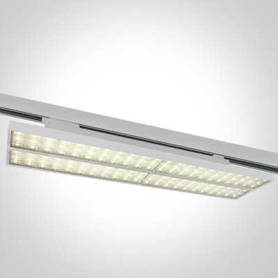 ARNHEM 50W Svítidlo do 3F lišty, nast. sklon svícení +-45°, těleso hliník, povrch bílá, LED 50W, 6250lm, teplá 3000K, Ra80, 230V, IP20, tř.1, rozměry 585x60x138mm.