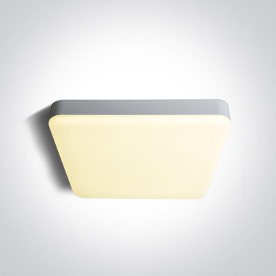 MICHEL PL SQ 35W IP65 Stropní venkovní svítidlo, plast bílá, dif plast opál, LED 35W, 3675lm, přepín CCT teplota teplá 3000K/neutr. 4000K/denní 6000K, Ra80, 230V, IP65, tř.2, rozměry 350x55x350mm.