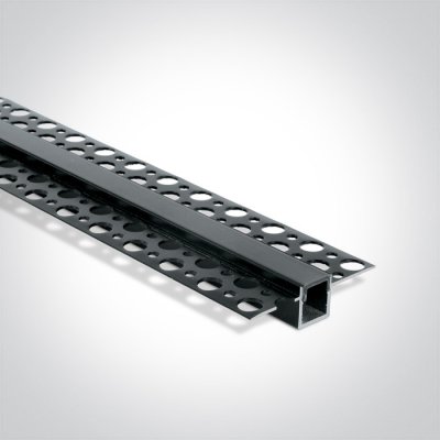 LUKS PROFIL 53x15 Vestavný, zápustný bezrámečkový profil pro LED pásky do sádrokartonu, materiál hliník, povrch černá, difuzor plast černá, max šířka LED pásků w=10mm, rozměry 53x15mm, délka l=2m.