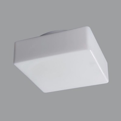 LINA 2 Stropní svítidlo, základna kov nebo polykarbonát, difuzor opálové sklo triplex, pro žárovku E27, nebo LED 230V, do koupelny IP43, rozměry 260x260x110mm