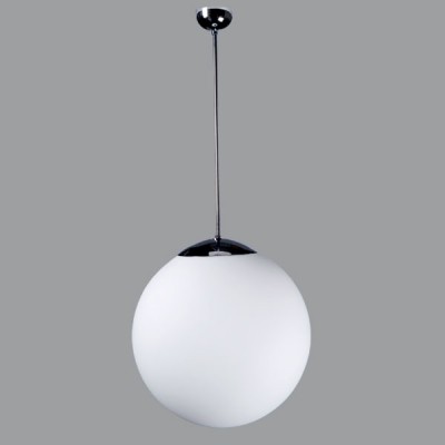 ADRIA P5, LED-5L07C10Z11/099/a4 NL DALI 4000 Závěsné svítidlo koule, základna kov, povrch nerez lesk, difuzor sklo opál, LED 48W, 8070/7180lm, neutrální 4000K, Ra80, stmívání DALI, 230V, IP40, sklo d=600mm, trubk záv l=800mm