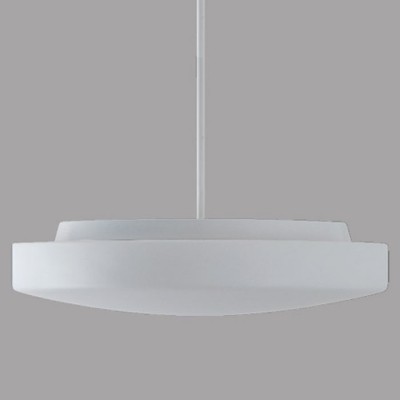 EDNA P4 D=420MM Závěsné svítidlo, materiál kov, povrch bílá, stínítko sklo opál, pro žárovku 2x75W, E27 neboLED, 230V, IP41, tř.1, rozměry d=420mm, tyčový závěs dle typu.