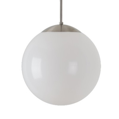 ISIS P2 Z11 E27 1x7W D=300mm Závěsné svítidlo, základna kov, povrch nerez broušená, difuzor PE opál, pro žárovku 1x7W, E27, 230V, IP40, tř.1, rozměry d=300mm, vč tyčového závěsu l=800mm
