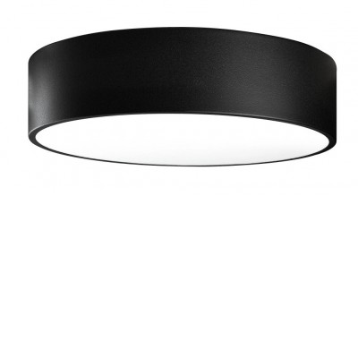 EKUES 30W RF Stropní svítidlo, těleso kov, stínítko textil černý, difuzor plast opál, LED 30W, 2550lm, teplá 3000K, stmív RF dálk ovladač (součástí), Ra80, 230V, IP20, rozměry d=400mm, h=100mm.