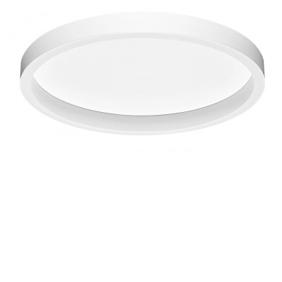 PULGO 36W CCT RF Stropní přisazené svítidlo, hliník, bílá, dif plast opál, LED 36W, 3074lm, nast. CCT teplá 3000K-neutrální 4000K, stmív RF dálk ovladač (dodáván samostatně), 230V, d=400mm, h=65mm, svítí nahoru/dolů