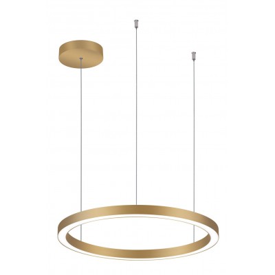 EXCOTO HL 48W DALI, CCT Závěsné svítidlo, těleso kov, povrch zlatá, dif plast opál, LED 48W, 3200lm, přepín CCT. teplota teplá 3000K- neutr 4000K, stmív DALI, Ra80, IP20, d=580mm, vč závěs lanka l=1500mm, lze zkr.