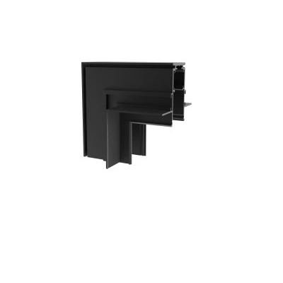 HOROS corner BI V 79x79 Rohová L spojka 90°, vertikální odbočení, vestavného magnetického systému, materiál hliník, povrch černá, 48V, rozměry 79x79mm