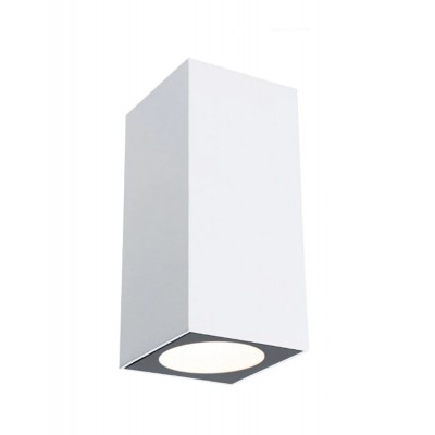 FLAME Nástěnné svítidlo, těleso hliník, povrch bílá, difuzor plast opál, LED 2x2,7W, teplá 3000K, 230V, IP44, tř.1, rozměry 128x58x75mm, svítí nahoru/dolů, vyzařovací úhel 75°