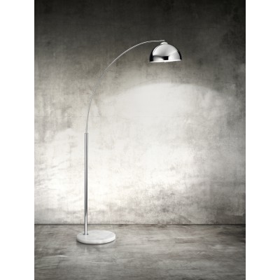 CLIO Stojací lampa, těleso a stínítko kov, povrch chorm lesk, podstavec mramor, pro žárovku 1x100W, E27, 230V, IP20, rozměry d=300mm, h=1800mm, vč vypínače na tělese.