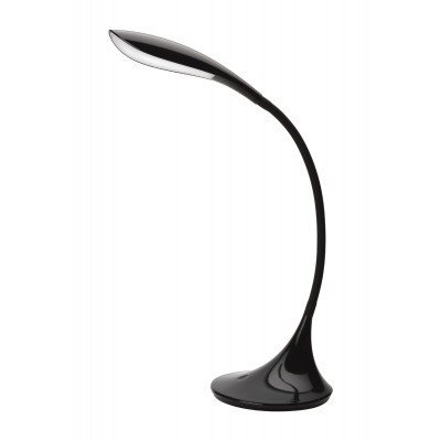 SONAGLI Stolní lampa, flexibilní rameno, těleso plast, povrch černá lesk, LED 4,5W, teplá 3000K, 480lm, stmívatelné, 230V, IP20, rozměry 460x440mm.
