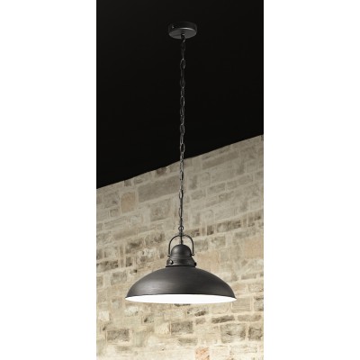 COUNTRY Závěsné svítidlo, těleso kov, povrch černá, pro žárovku 1x60W, E27, IP20, rozměry d=400mm, h=280mm, vč závěs řetězu h=1200mm, lze zkrátit.