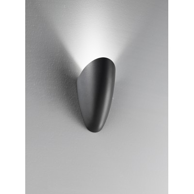 NAUTILUS Venkovní nástěnné svítidlo, těleso hliník, povrch grafitově černá/bílá mat, difuzor sklo opál, LED 13W, teplá 3000K, 800lm, 230V, IP54, rozměry 115x210x90mm, svítí nahoru.