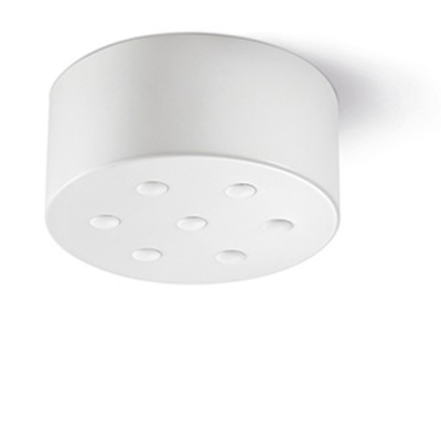 DURHEIM Stropní rozbočovací krytka pro 5 kabelů, pro napájení svítidel, těleso kov, povrch broušený, d=120mm, h=50mm.
