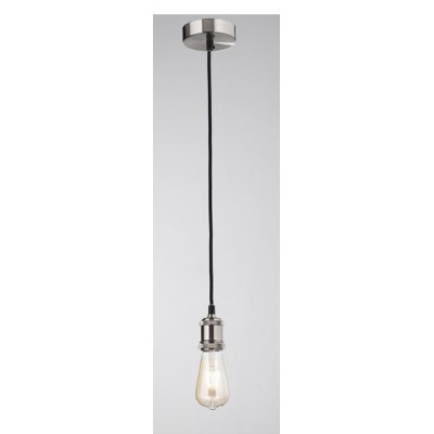 CLEAN Závěsný kabel s objímkou, materiál kov, povrch chrom broušené, pro žárovku 1x40W, E27, 230V, IP20, rozměry l=2500mm, lze zkrátit.