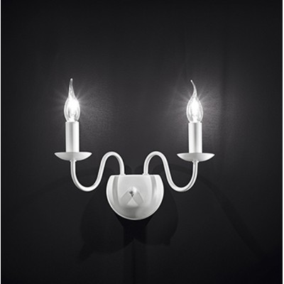DALE Nástěnné svítidlo, 2 ramena, těleso kov, povrch bílá mat/šedá, pro žárovku 2x40W, E14, 230V, IP20, rozměry 330x200x170mm.