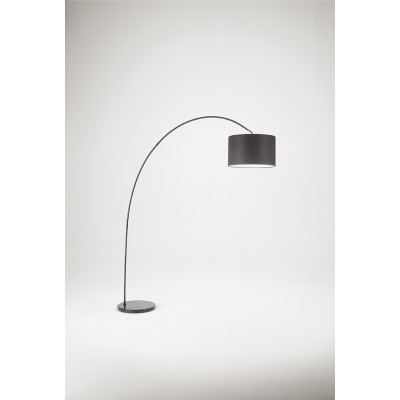 CALLISTO Stojací lampa, těleso kov, povrch černá mat, stínítko textil černá, pro žárovku 1x40W, E27, 230V, IP20, rozměry d=400mm, h=1920mm, vč vypínače na tělese.