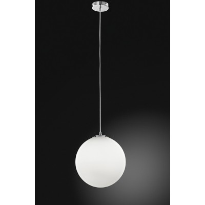GRAPE Závěsné svítidlo, základna kov, povrch chrom lesk, difuzor sklo opál, pro žárovku 1x60W/2x60W, E27, 230V, IP20, rozměry dle typu.