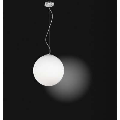 GRAPE Závěsné svítidlo, základna kov, povrch bílá, difuzor sklo opál, pro žárovku 2x60W, E27, 230V, IP20, rozměry d=400mm, vč závěs kabelu h=1500mm, lze zkrátit.