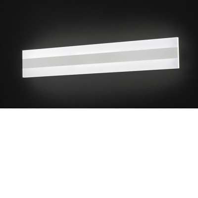 BEND Nástěnné svítidlo, těleso kov, povrch bílá mat, difuzor plast opál, LED 25W, 1500lm, teplá 3000K, 230V, IP20, rozměry 600x100x55mm.