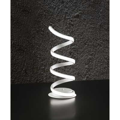 NEST Stolní lampa, těleso hliník, povrch bílá mat/chrom lesk, difuzor plast opál, LED 20W/23W, 1840lm, teplá 3000K/neutrální 4000K, 230V, IP20, rozměry d=150mm, h=340mm.