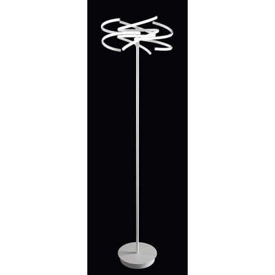 NEST Stojací lampa, těleso hliník, povrch bílá mat/chrom lesk, difuzor plast opál, LED 70W, 5600lm, teplá 3000K/neutrální 4000K, 230V, stmívatelné, IP20, rozměry d=480mm, h=1750mm, vč vypínače na tělese.