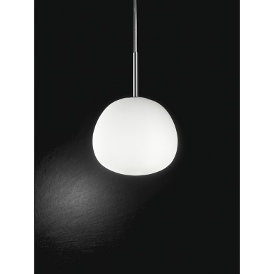 AXIS Závěsné svítidlo, těleso kov, povrch chrom lesk, difuzor sklo opál, pro žárovku 1x10W, G9, 230V, IP20, rozměry d=110mm, vč závěs lanka h=2500mm, lze zkrátit.
