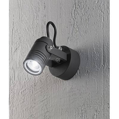 WALKER Venkovní přisazené,  bodové svítidlo, těleso hliník, povrch grafitově černá, krycí sklo čiré, pro žárovku 1x35W, GU10, 230V, IP54, rozměry d=60mm.