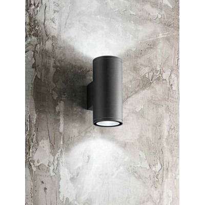 QUARONDO Nástěnné venkovní svítidllo, materiál kov, povrch černá grafit, pro žárovku 2x35W, GU10, 230V, IP65, tř.1, rozměry d=65mm, h=165mm, svítí nahoru/dolů.
