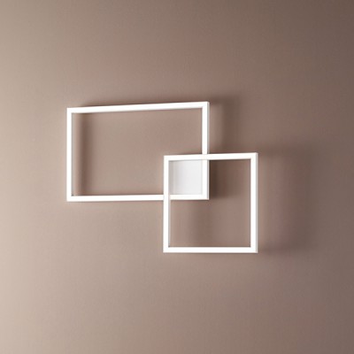 CROSS Nástěnné svítidlo, těleso hliník, povrch bílá mat/černá mat, difuzor plast opál, LED 45W, 3350lm, CCT přepín teplota teplá 3000K, neutrální 4000K, denní 6000K, 230V, IP20, rozměry 750x545mm.