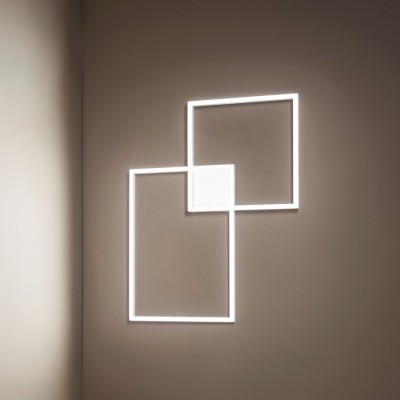 CROSS Stropní přisazené svítidlo, těleso hliník, povrch bílá mat/černá mat, difuzor plast opál, LED 64W, 4800lm, CCT přepín teplota teplá 3000K, neutrální 4000K, denní 6000K, 230V, IP20, rozměry 760x950mm.