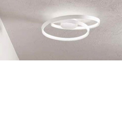 RITMO Stropní svítidlo, základna hliník, povrch bílá, dif. plast opál, LED 55W, 4400lm, přepín. CCT teplá 3000K/neutr 4000K/denní 6000K, stmív. TRIAC, Ra80, 230V, IP20, rozměry d=600mm, h=270mm.
