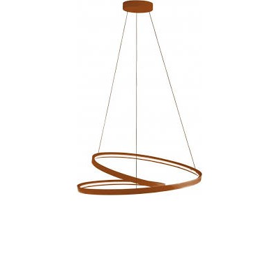 RITMO Závěsné svítidlo, těleso kov, povrch hnědá skořicová, difuzor plast opál, LED 70W, 5600lm, teplá 3000K, 230V, stmívatelné, IP20, rozměry d=800mm, h=200mm, vč závěs kabelu h=1500mm, lze zkrátit.