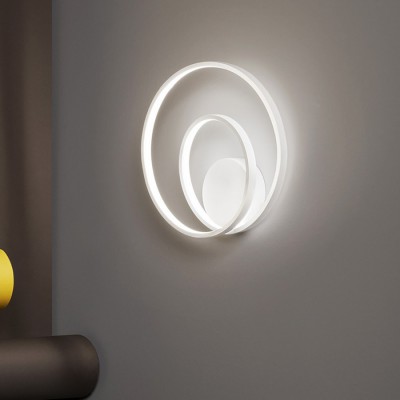 RITMO Nástěnné svítidlo, těleso kov, povrch bílá mat/hnědá skořicová, difuzor plast opál, LED 28W, 2240lm, teplá 3000K, 230V, IP20, rozměry d=300mm.