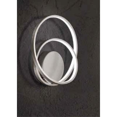 RITMO Nástěnné svítidlo, základna hliník, povrch bílá/broušená šedá/skořicová mat, dif. plast opál, LED 28W, 2240lm, přepín. CCT teplá 3000K/neutrální 4000K/denní 6000K, stmívatelné TRIAC., Ra80, 230V, IP20, rozměry d=300mm, h=100mm.
