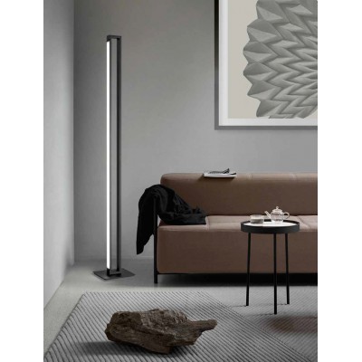 SWAY Stojací lampa, nast. směr svícení, těleso hliník, povrch černá, dif plast opál, LED 27W, 2495lm, přepín CCT teplá 3000K/neutr 4000K/denní 6000K, dotyk stmívání, 230V, IP20, 240x190mm, h=1610mm.
