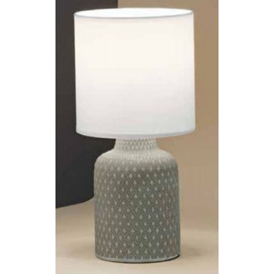 PROVENZA Stolní lampa, těleso keramika, povrch béžová, stínítko textil bílá, pro žárovku 1x40W, E14, 230V, IP20, rozměry: d=150mm, h=320mm.