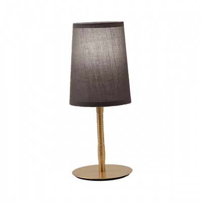 MASH Stolní lampa, husí krk, těleso kov, povrch broušený chrom, stínítko textil šedá, pro žárovku 1x40W, E14, 230V, IP20, rozměry: d=110mm, h=280mm.