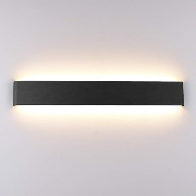 WAY Nástěnné svítidlo, těleso kov, povrch černá mat, difuzor plast opál, LED 20W, 1800lm, teplá 3000K, 230V, IP20, rozměry 610x60x35mm, svítí nahoru/dolů