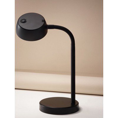 PUDDY Stolní lampa, nastavitelný směr svícení, těleso plast, povrch černá, LED 5,5W, 500lm, teplá 3000K, 230V, IP20, rozměry 230x460mm.