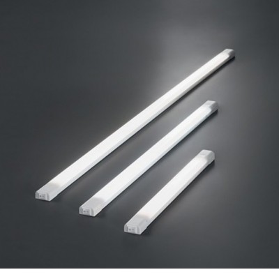 TINY Světlo pod kuchyňskou linku, těleso plast, povrch bílá, difuzor plast opál, LED 4W/280lm, 8W/560lm, 12W/840lm, teplá 3000K, 230V, IP20, rozměry dle typu, vč. vypínače na tělese.