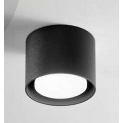 GEO Stropní přisazené svítidlo, těleso hliník, difuzor plast opál, povrch černá mat, pro LED 1x15W, GX53, 230V, IP20, rozměry d=100mm, h=80mm.