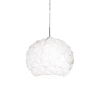 METEORA Závěsné svítidlo, základna kov, povrch chrom lesk, stínítko sklo bílá/jantarové/kouřové, pro žárovku 1x60W, E27, 230V, IP20, rozměry: d=350mm, h=300mm, vč závěs lanka h=1500mm, lze zkrátit.