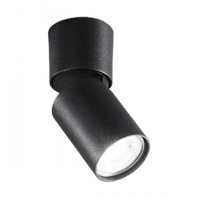 CONNECT Stropní přisazené bodové svítidlo, nastavitelný směr svícení, těleso hliník, povrch černá mat, pro žárovku 1x50W, GU10, 230V, IP20, rozměry d=60mm, h=135mm.