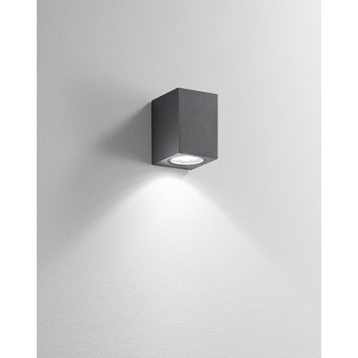 MONOLITE Nástěnné venkovní svítidlo, materiál kov, povrch černá antracit/bílá, difuzor sklo, pro žárovku 1x35W, GU10, 230V, IP65, tř.1, rozměry 70x100x80mm, svítí dolů.