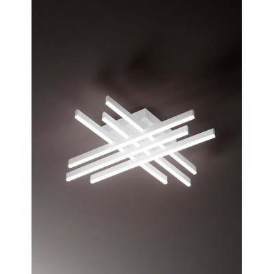 LASER Stropní přisazené svítidlo, těleso hliník, povrch bílá mat, difuzor plast opál, LED 45W/3600lm, 75W/6000lm, CCT přepín teplota teplá 3000K, neutrální 4000K, denní 6000K, 230V, IP20, rozměry dle typu.