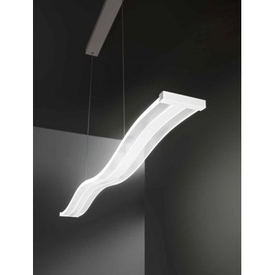 TAPE Závěsné svítidlo, lustr, hliník, bílá, difuzor plast, LED 48W, 3648lm, přepín CCT teplá 3000K/neutr 4000K/denní 6000K, stmív. TRIAC, 230V, IP20, rozměry 1200x96mm, vč závěs lanka 1500mm, lze zkr.