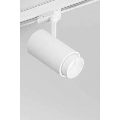 BINARIO Bodové svítidlo do 3F lišty, nastav. směr svícení,  hliník, bílá, LED 30W, 3151lm, neutrální 4000K, ZOOM nast vyzař. úhel 38° a 60° Ra82, 230V, IP20, tř.1, rozměry d=80mm, h=220mm.